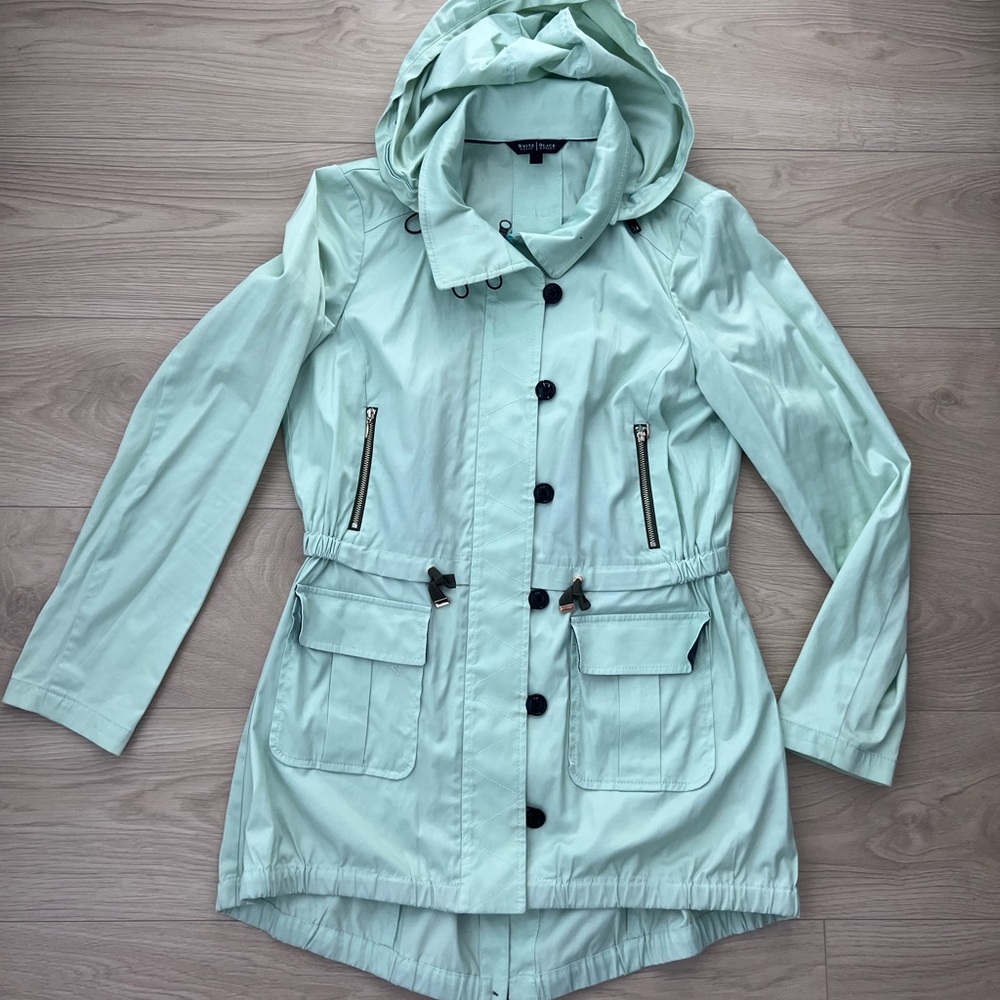 White House Black Market Light Green Utility Jacket
